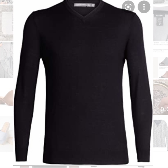 Icebreaker Other - Icebreaker black merino wool sweater elbow patches